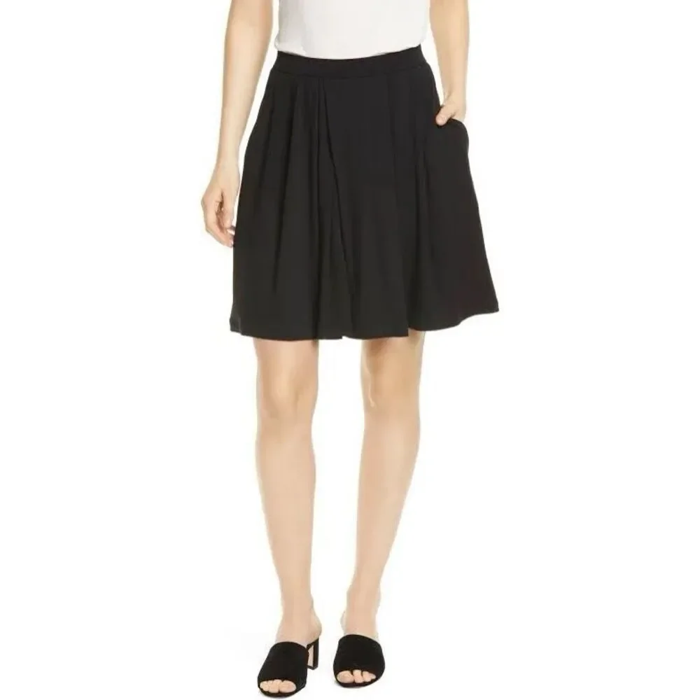 404. Eileen fisher pleated light weight flowy black shorts size XXS - Picture 2 of 8